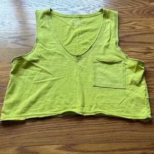 Aerie Lime Green Cropped Tank Top
